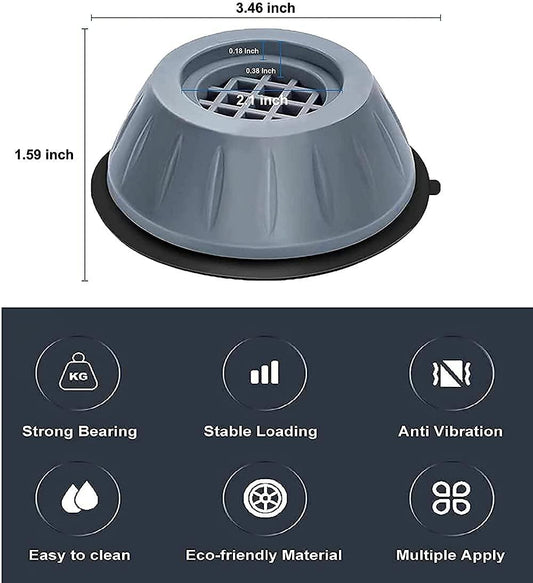 Anti Vibration Pad-Anti-vibration Pads For Washing Machine - 4 Pcs Shock Proof Feet For Washer. Dryer, Great For Home, Laundry Room, Kitchen, Washer, Dryer, Table, Chair, Sofa, Bed (4 Pcs)