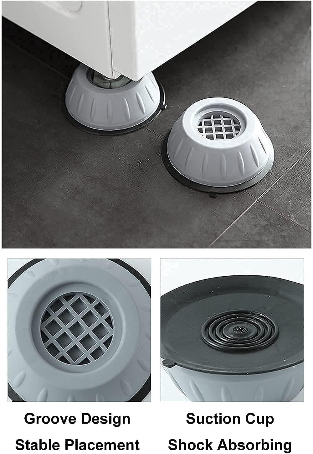 Anti Vibration Pad-Anti-vibration Pads For Washing Machine - 4 Pcs Shock Proof Feet For Washer. Dryer, Great For Home, Laundry Room, Kitchen, Washer, Dryer, Table, Chair, Sofa, Bed (4 Pcs)