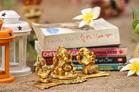Design Gold Plated Lakshmi Ganesh Saraswati Idol Showpiece