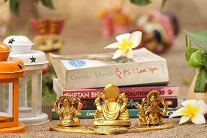 Design Gold Plated Lakshmi Ganesh Saraswati Idol Showpiece